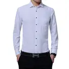 Однотонная мужская рубашка большого размера, мужская рубашка с длинным рукавом на весну и осень, новые мужские рубашки синего, белого, черного цвета, Мужская S-5XL