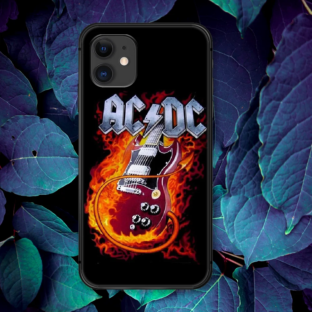 

AC DC Rock Band Phone Case For IPhone 4 4s 5 5S SE 5C 6 6S 7 8 Plus X XS XR 11 12 Mini Pro Max 2020 black Bumper Silicone Shell