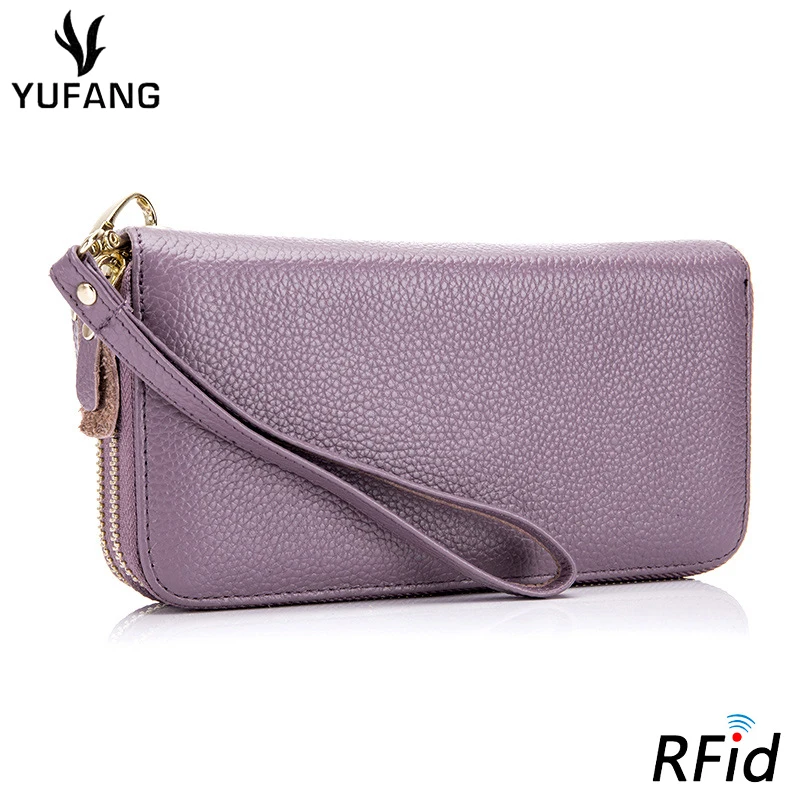 YUFANG женский кошелек с rfid блокировкой Женский из натуральной кожи длинным