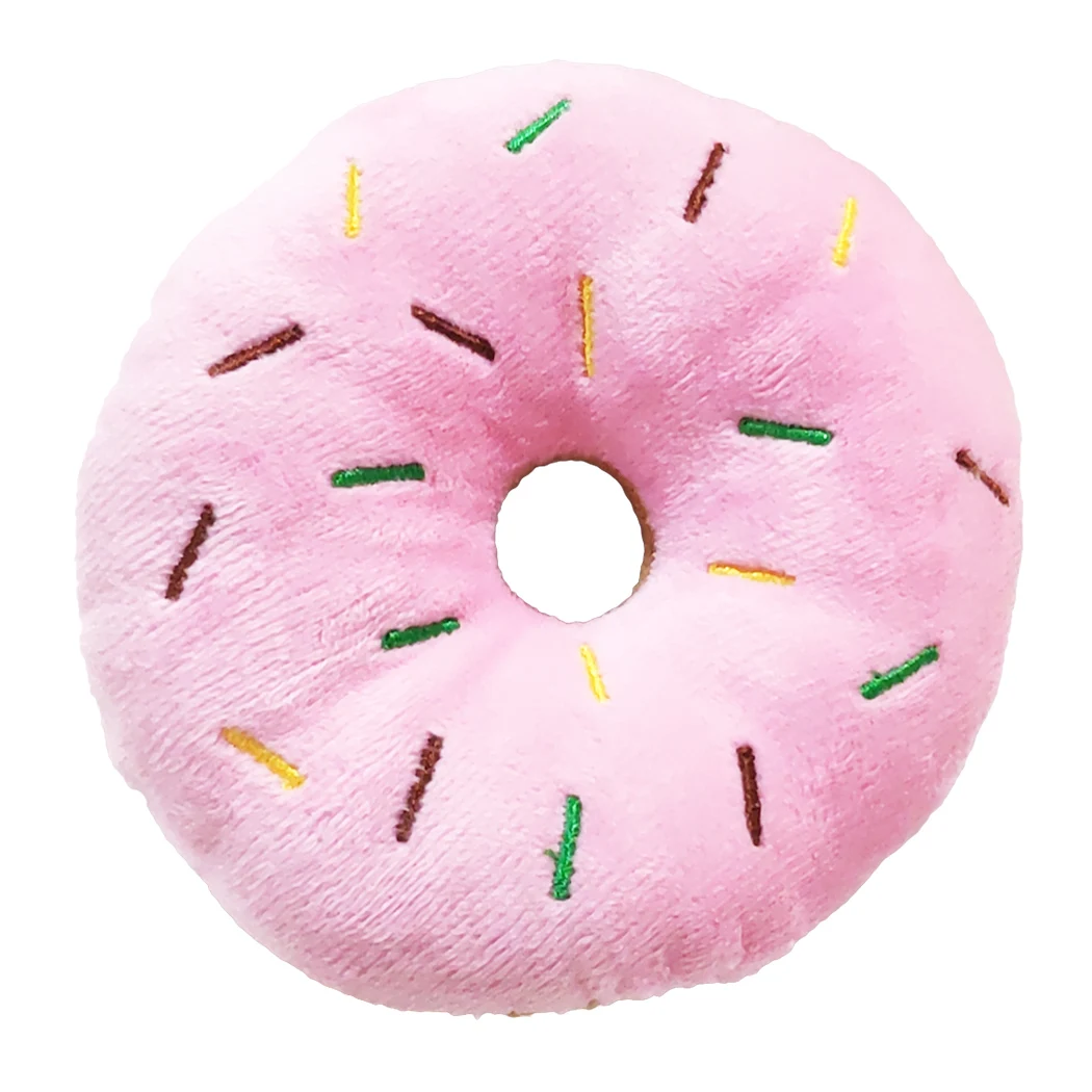 

1Pc Plush Squeaky Dog Toys Bite-Resistant Clean Dog Chew Interective Pet Puppy Training Toy Soft Doughnut Shape Pet Supplies