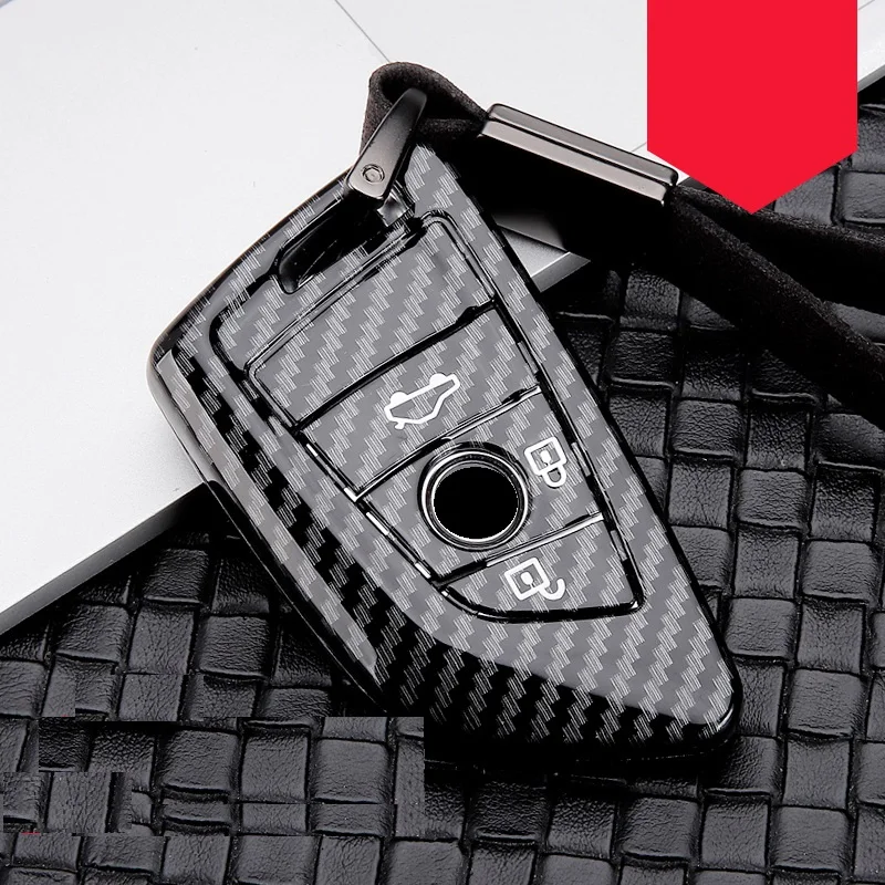 Глянцевый чехол для автомобильного ключа из углеродного волокна ABS BMW 1 2 3 4 5 6 7