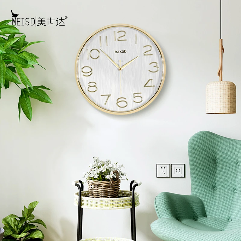 Круглые большие настенные часы в скандинавском стиле из смолы современный