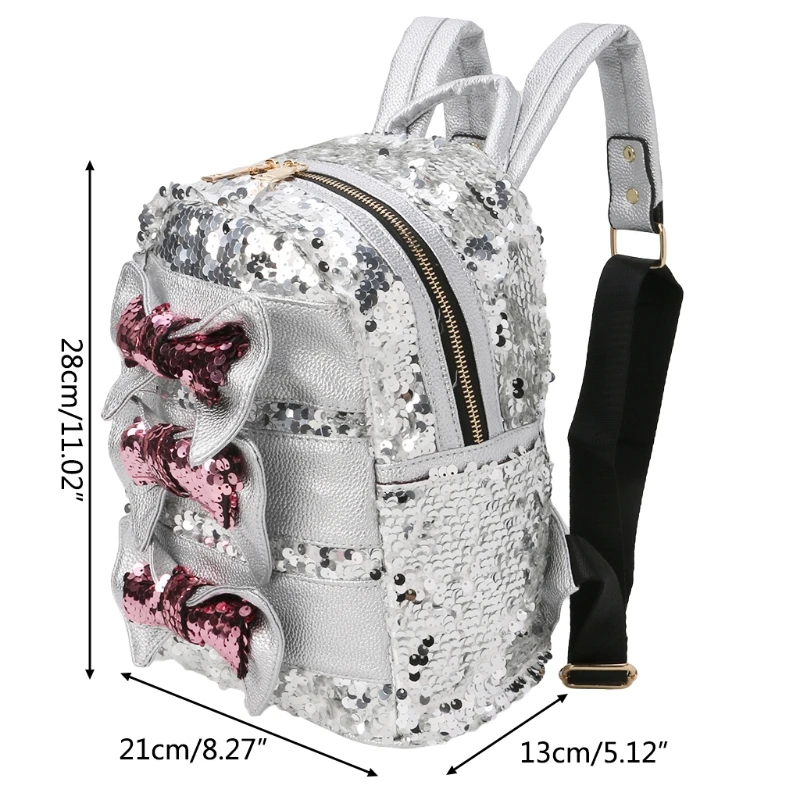 

THINKTHENDO New Women Sequins Leather Backpack 2018 Girl Mini Shoulder Bag Travel School Rucksack Satchel Bookbags Luxury