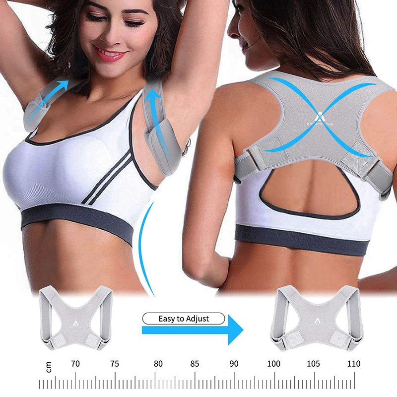 Регулируемый дышащий Корректор осанки для спины неопреновый плечевой корсет с 2