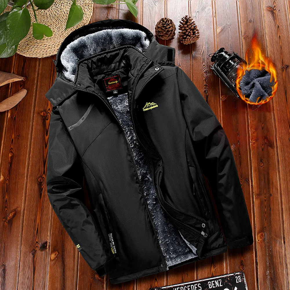 

2021 Winter Jacket Men Outdoor Softshell Jacket Fleece Lined Jacket Warm Thicken Waterproof Windbreaker Jacket Hiking Coat Men