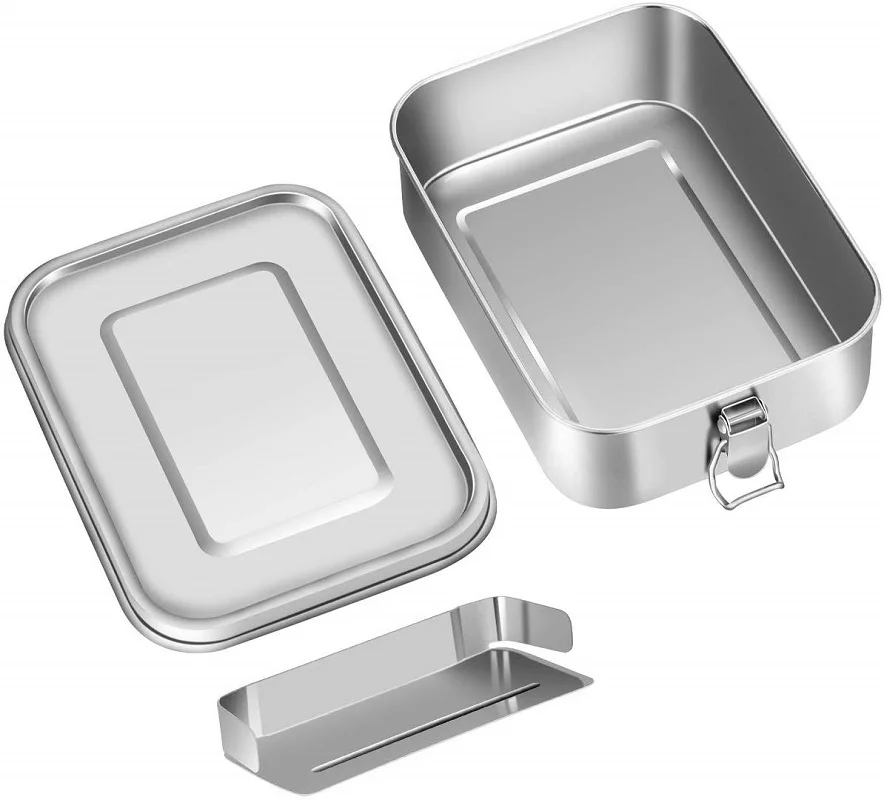 1200ml 47 унций контейнер для еды из нержавеющей стали Герметичный Bento Ланч-бокс для поездок с запирающимися зажимами можно мыть в посудомоечной машине - Цвет: 1200ml