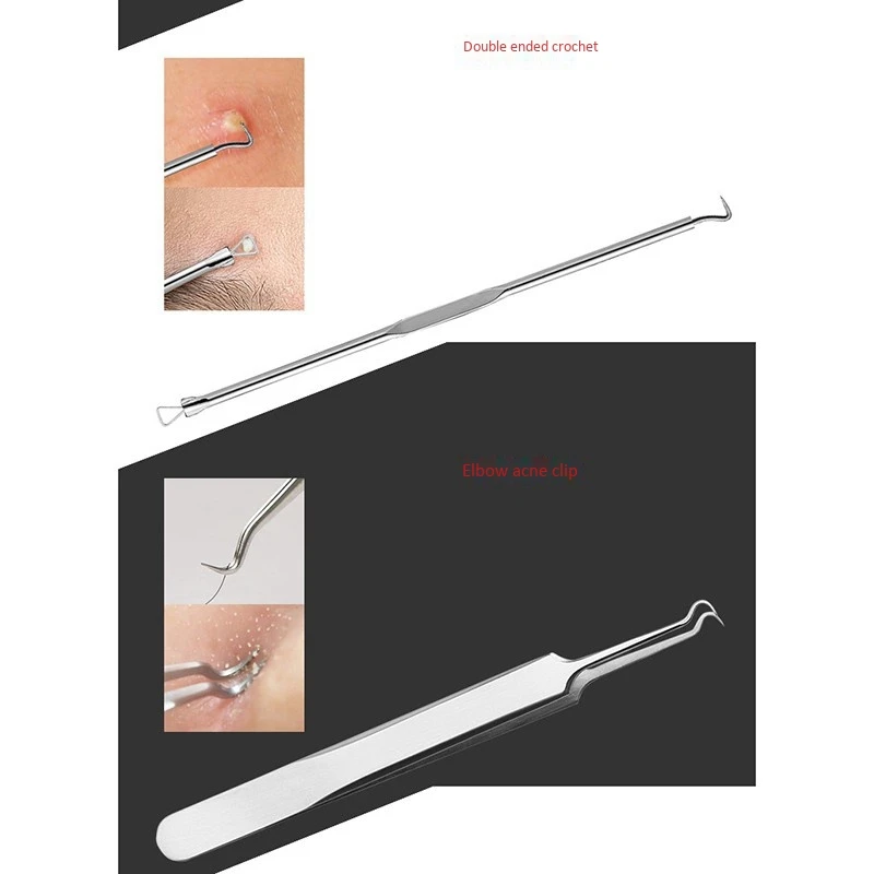 

6Pcs Acne Tweezer Comedo Machine Set and Brands Removal Pimple Needle Blackhead Remover Black Head Extractor