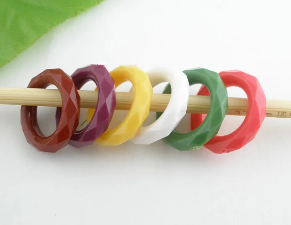 

15PCs CCB Plastic Knitting Accessories Knitting Stitch Markers Crochet Lock Stitch Circle Ring Mixed Multicolor 11mm(3/8") Dia