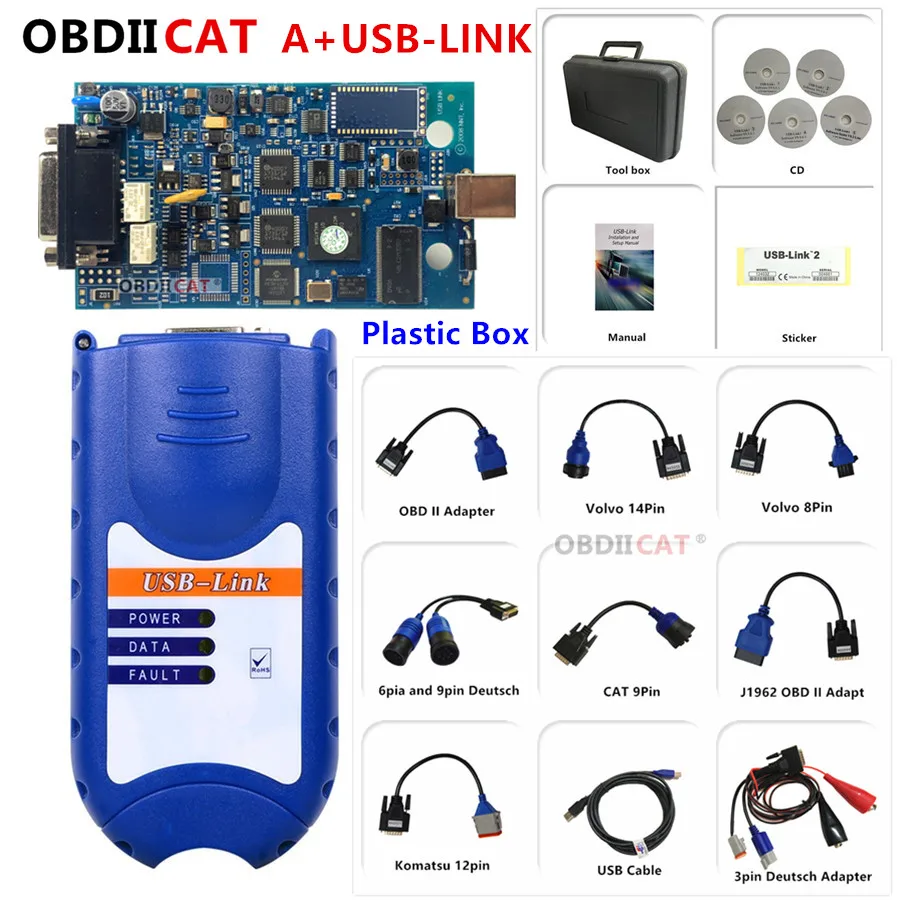 DHL Бесплатная USB ссылка 125032 с Bluetooth для дизельного грузовика OBD диагностический