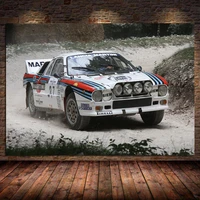 sports car on road rally cars fabric canvas painting posters prints wall art for living room bedroom home decor cuadros unframed