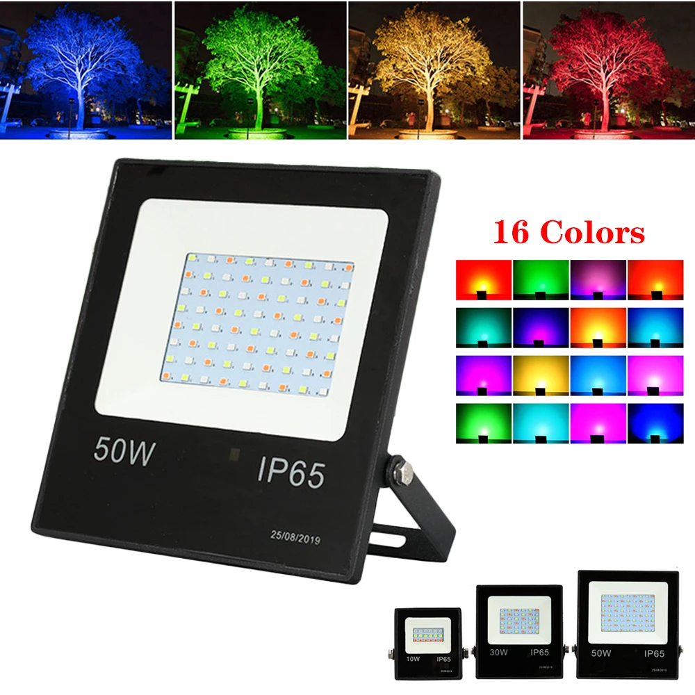 1 комплект Светодиодный прожектор 10 Вт 30 50 RGB точечный светильник 220 В уличный