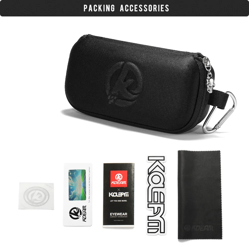 Мужские износостойкие солнцезащитные очки KDEAM квадратные поляризационные для