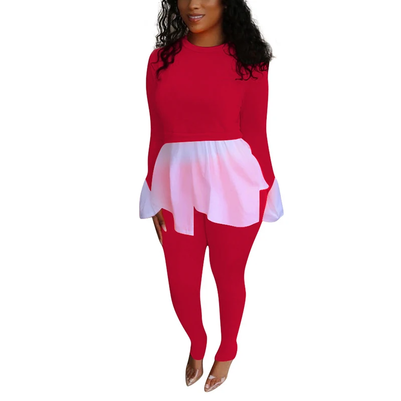 Женский Повседневный шифоновый костюм комплект из двух предметов Топ с длинным