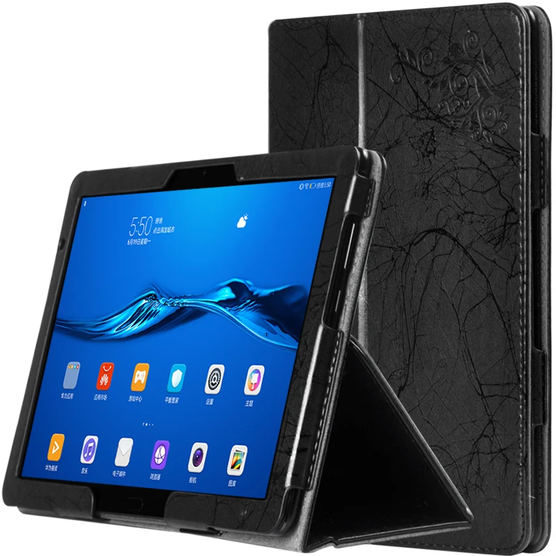 Тонкий роскошный Шелковый зернистый чехол с флип-стойкой для huawei MediaPad M5 Lite 10 чехол BAH2-W09 BAH2-L09 BAH2-W19 10,1 ''чехол для планшета - Цвет: 5