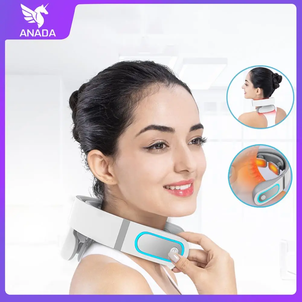 Электрический импульсный массажер для шеи шиацу разминающий нагревательный