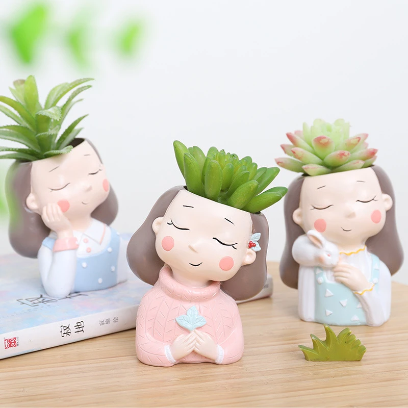 1 шт. цветочный горшок креативный мультяшный Настольный с растениями в горшках