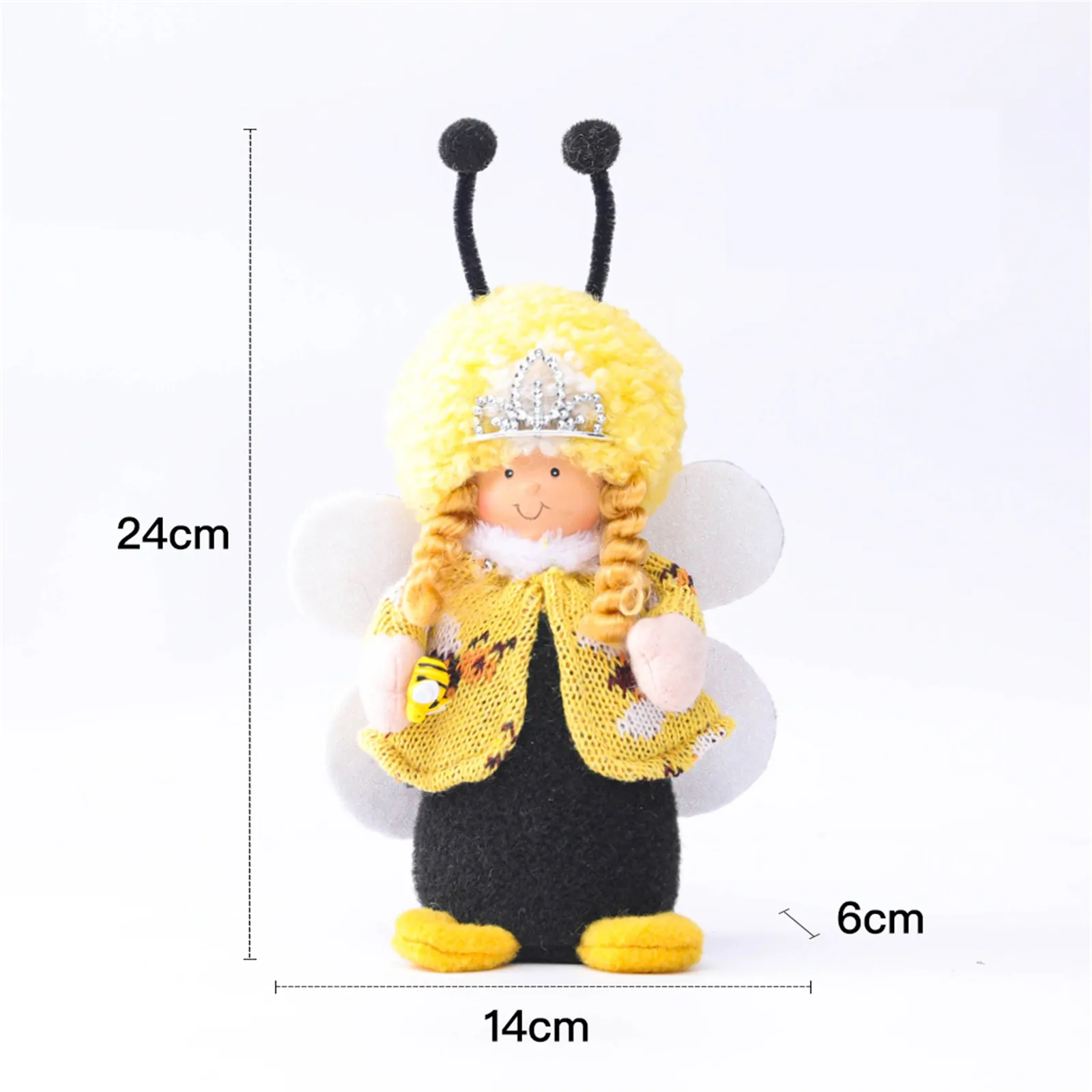 

New Knitted Wool Bee Festival Decoration Ornaments Creative Bee Modeling Holiday Gift Kawaii Plush Toy Ornaments
