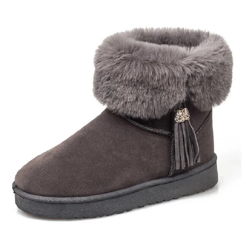 

Snow boots women winter 2020 new Joker short thick and cashmere cotton shoes thick bottom one pedal flat bottom short boots