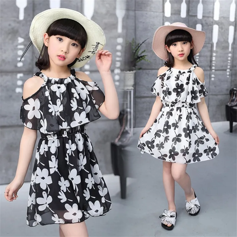 Teenage Girl Dresses Summer 2021 Children's Clothing Bohemia Kids Flower Girls Dress Chiffon Princess 7 8 9 10 12 Years | Детская