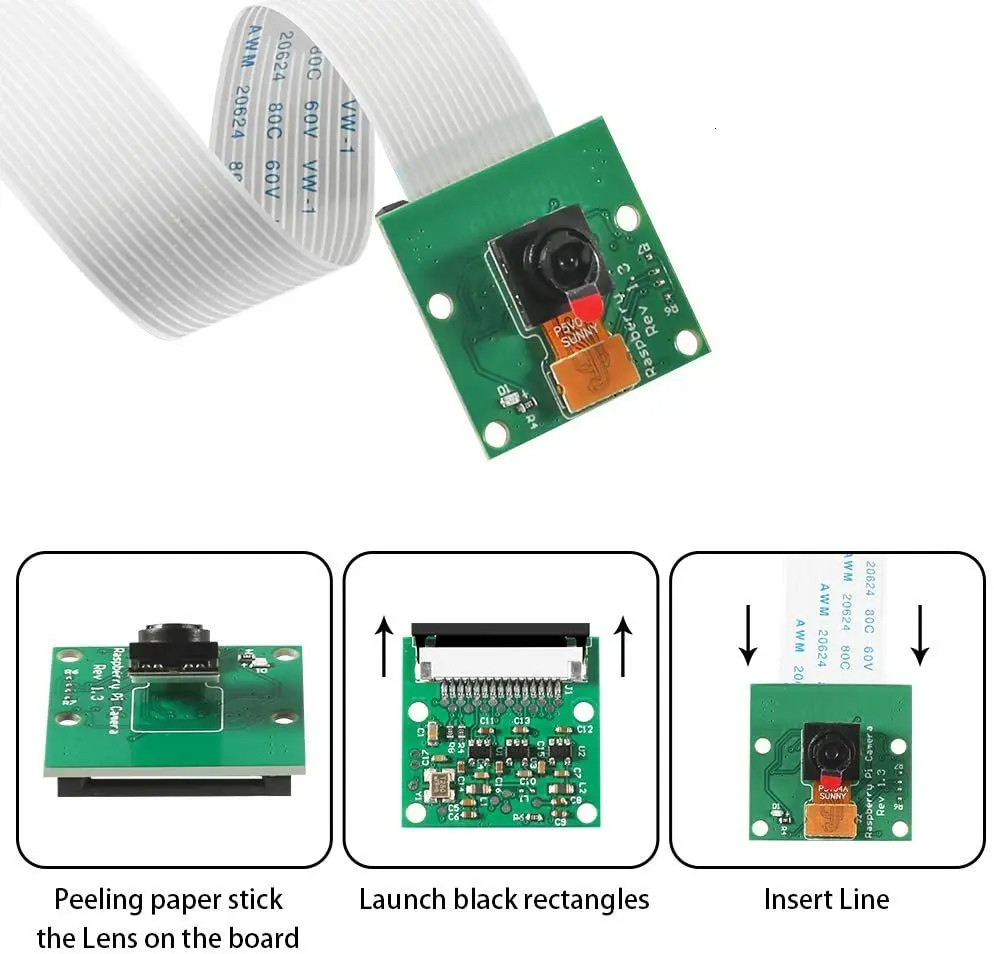 Модуль видеокамеры Raspberry Pi 5 МП 1080p мини веб-камера с датчиком OV5647 для Model A/B + RPi 2B 3B