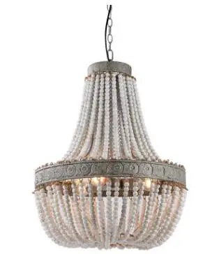 Американские ретро деревянные бусины люстра принцесса комната детская спальня