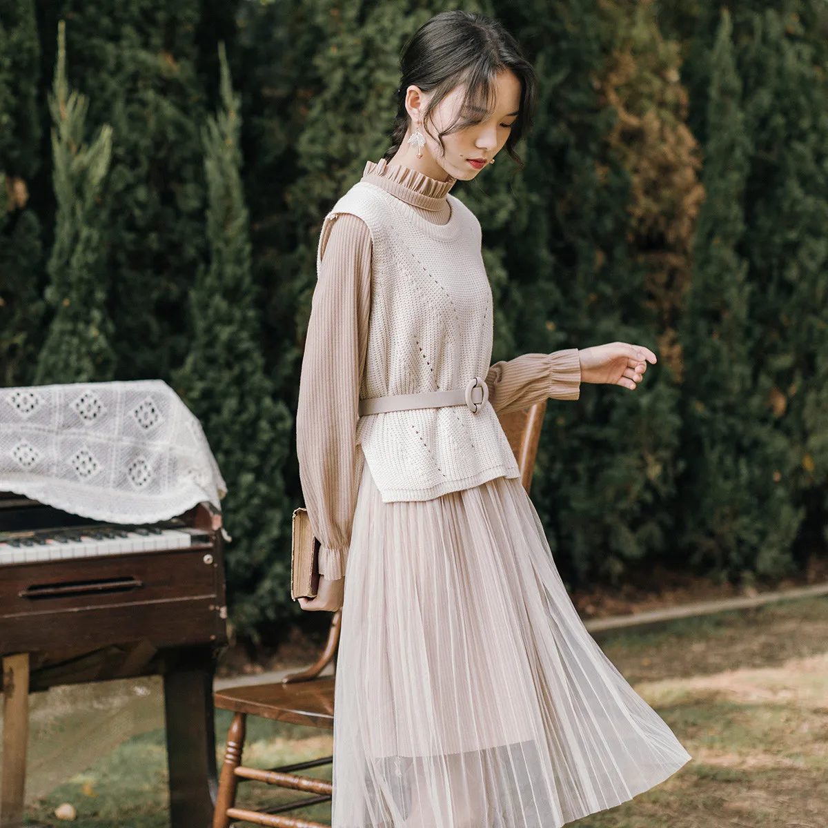 

Новинка 2020, модная женская одежда, винтажное женское платье с воротником-стойкой