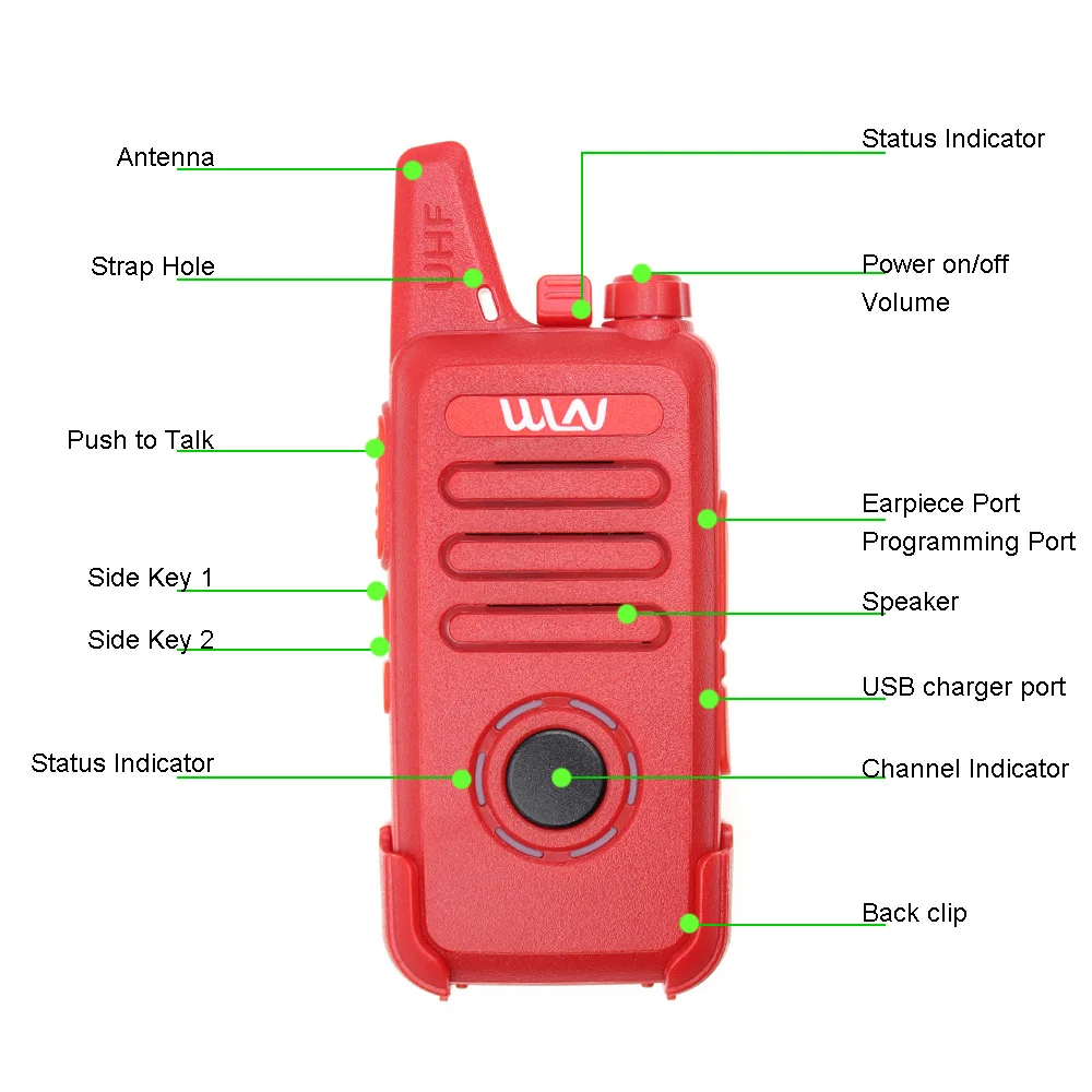10 шт. Мини Портативный fm-приемопередатчик WLN KD-C1 plus Walkie Talkie 400-470 МГц двухсторонняя радиостанция