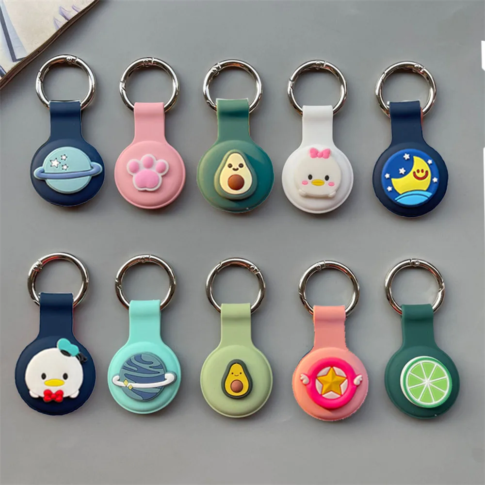 

1 шт. симпатичный силиконовый чехол, защитный чехол, брелок, трекеры активности, бирки, аксессуары для Apple Airtag, Airtag, трекер