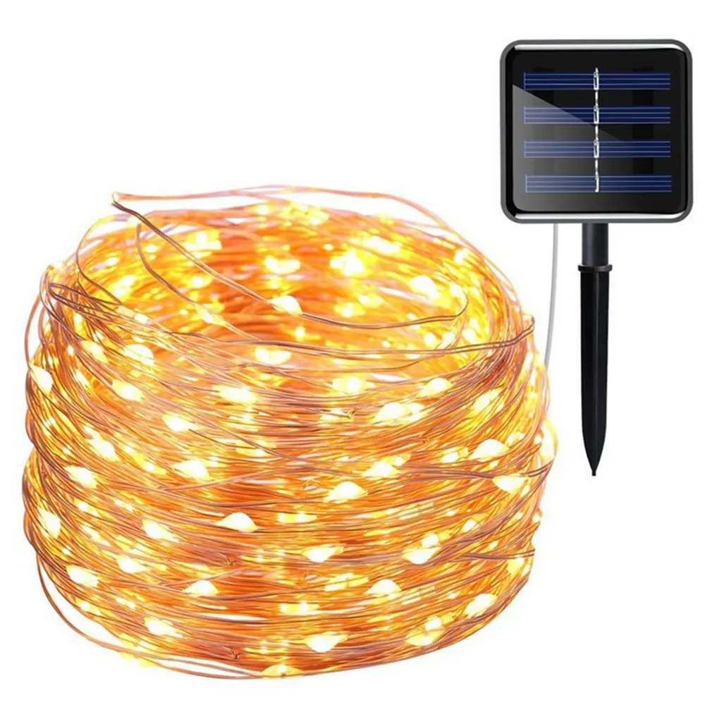 

100LED Solar Copper Light String Outdoor Waterproof Lawn Decorative Light String for Christmas Garden Wedding Party