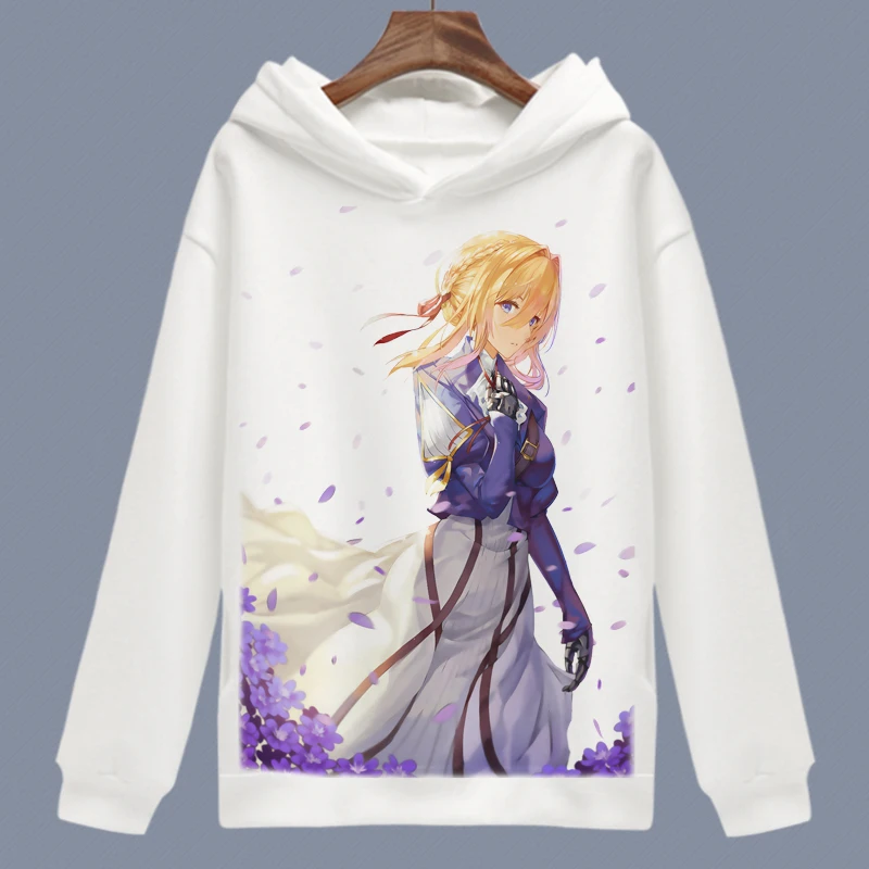 Фиолетовый Evergarden Косплей Толстовка с капюшоном и героями мультфильмов