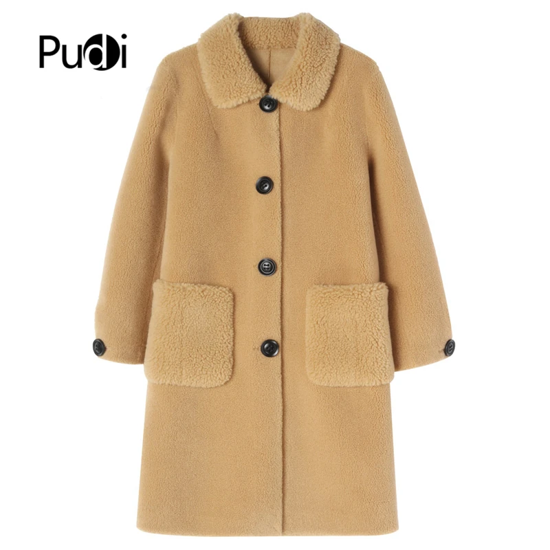 Женское меховое пальто SY02 длинное теплое из 30% шерсти овчина для зимы| |