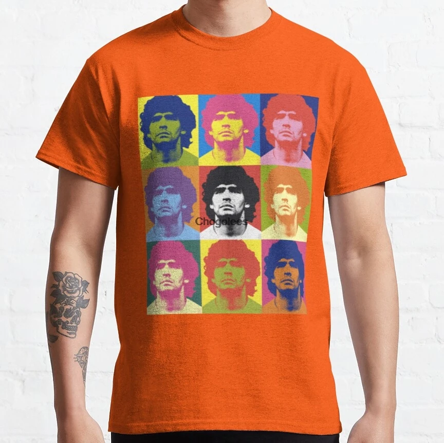 Мужская футболка с надписью Warhol Maradona женская и |