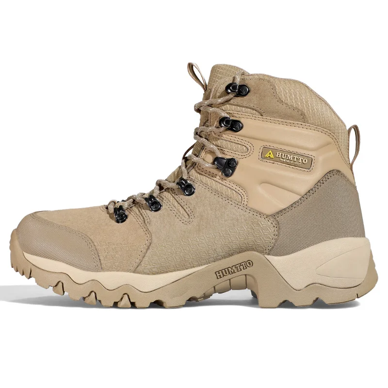 Humtto Big Size Waterproof Outdoor Sport Hiking Shoes Men Genuine Leather Non-slip Sneakers Trekking Mountain Tactical Mens Boot