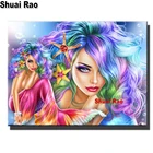 Алмазная вышивка Pretty Woman, полноразмерная, квадратная, круглая Алмазная вышивка, девушка портрет, мозаика из страз своими руками, Алмазная мозаика