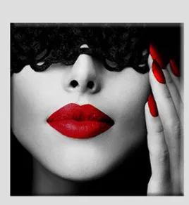 Привлекательная красная губа красивое украшение для дома холст живопись