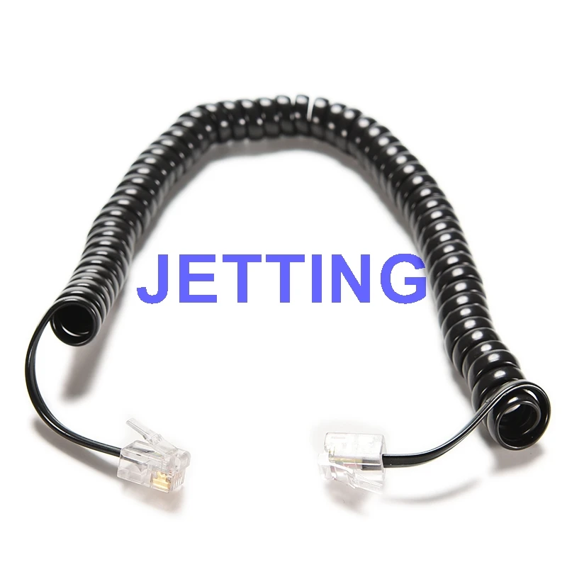 

JETTING 6.5FT Telephone Handset Phone Extension Cord Curly Coil Line Cable Wire 2M Longest Telephone Coiled Cord Drop Shipping