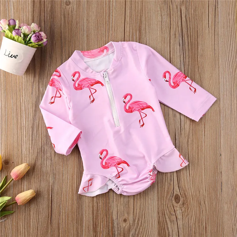 Купальник для детей 1-6 лет купальный костюм с леопардовым принтом фламинго