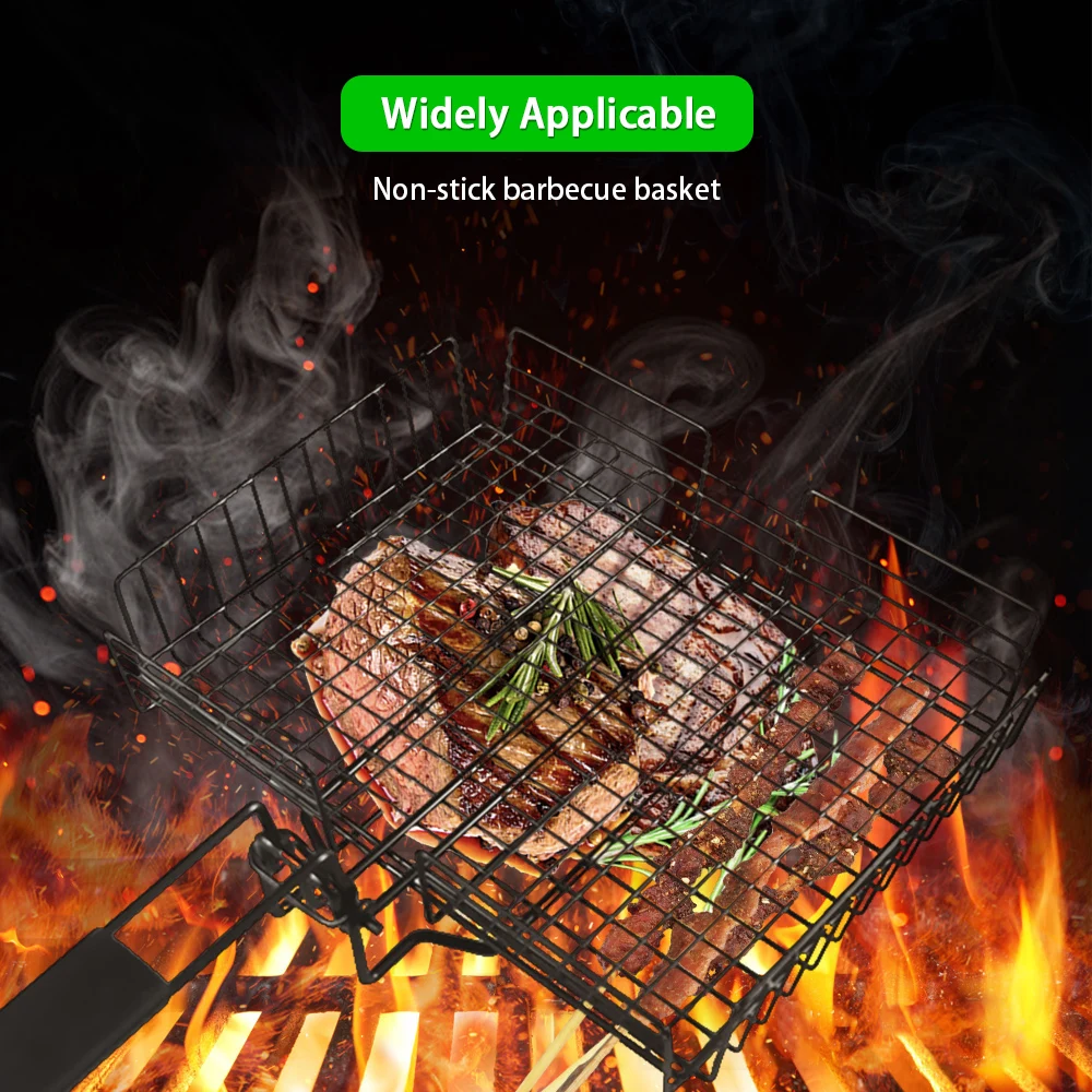 Нержавеющая сталь барбекю Гриль Корзина размера плюс Инструменты для аксессуары