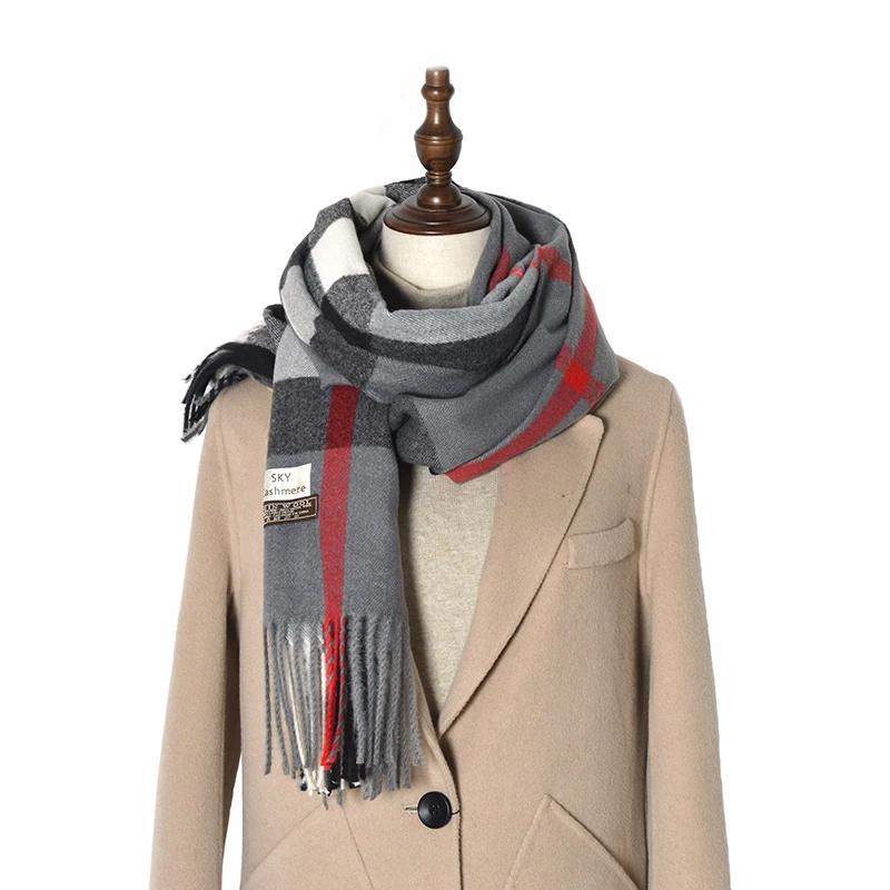 

2020 Luxury brand plaid scarves cashmere shawls women winter warm plaid shawl cloak ms thick blankets tassel scarf Holiday gifts