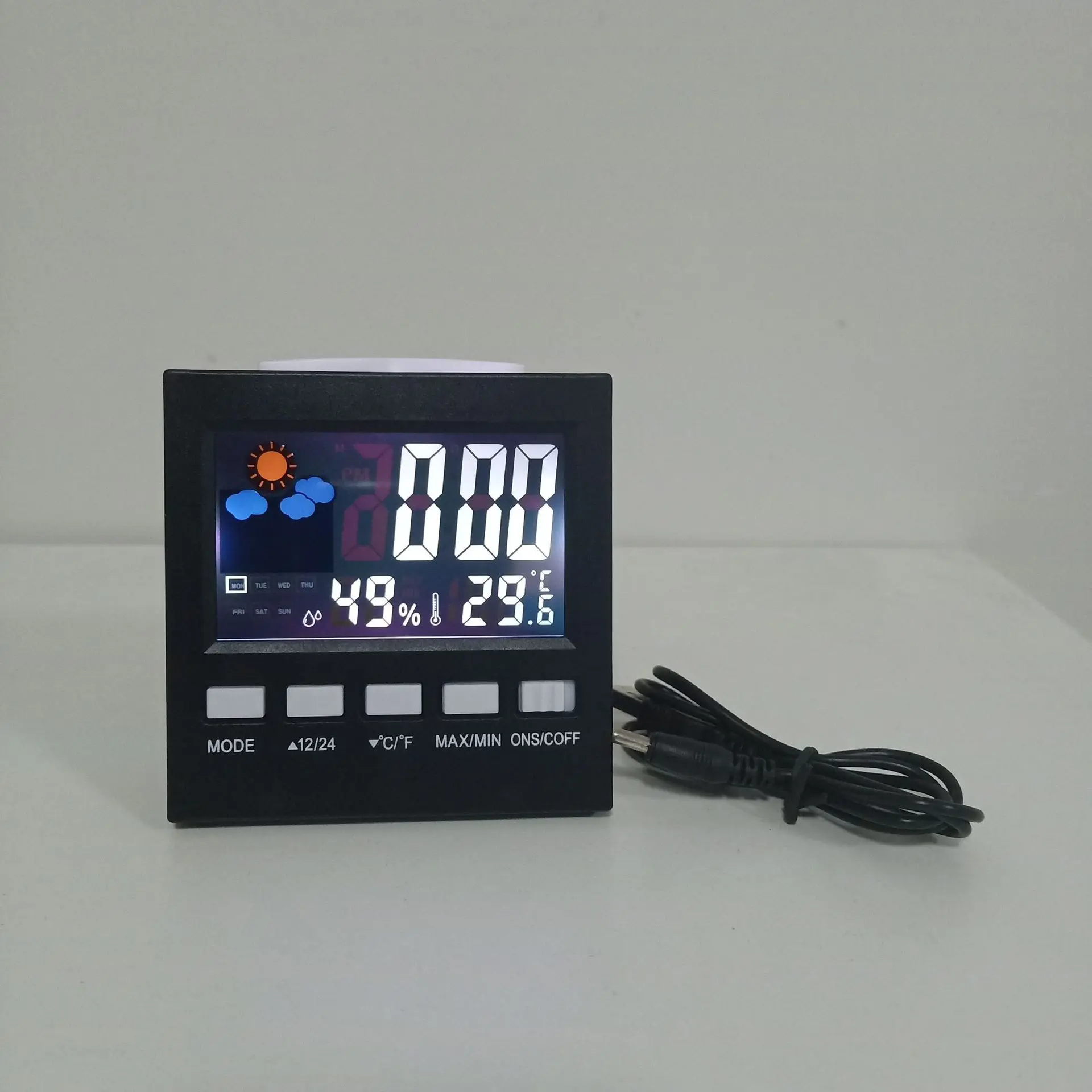 thermometer and usb Метеостанция, будильник, термометр, температура, влажность, бытовой измеритель, для помещений, высокоточный, для детской комнаты, точный, креативный - Цвет: thermometer and usb