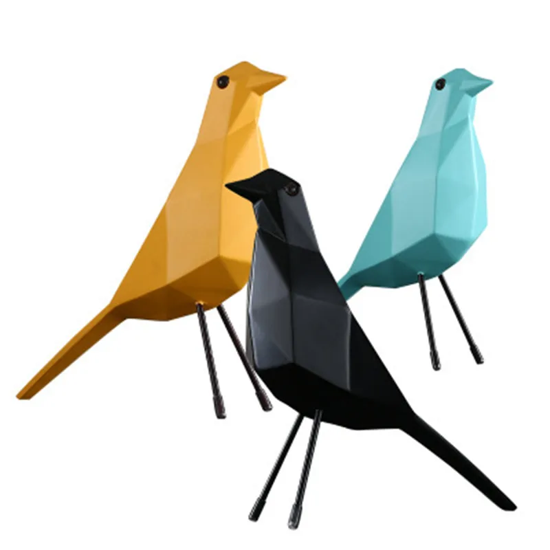 

Nordic Colours Geometry Paper Folding Pigeon Resin Statue Home Desktop Simulation Bird Art&Craft Sculpture X5657