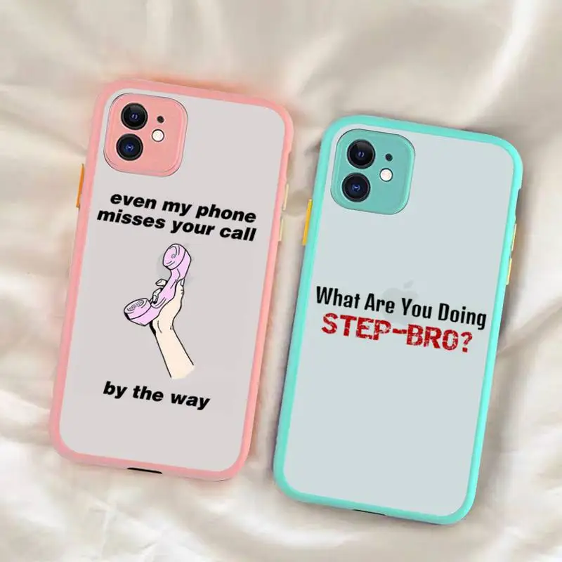 

TOPLBPCS Text Social Media Phone Case for iPhone X XR XS 7 8 Plus 11 12 13 pro MAX 13mini Translucent Matte Shockproof Case