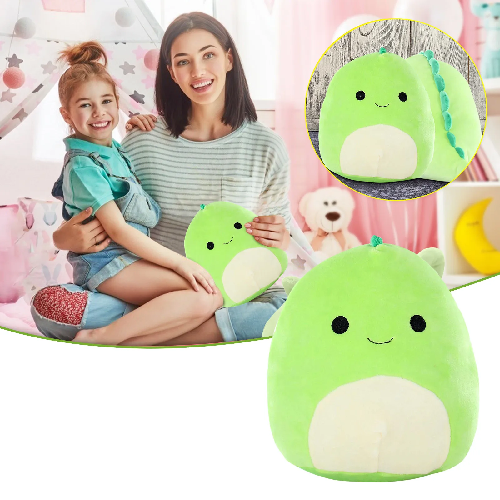 

Cute 3d Dinosaur Green Pillow Cute Plush Toys Soft Lumbar Back Cushion Plush Stuffed Toy Kawaii Birthday Gift Fidget Toys
