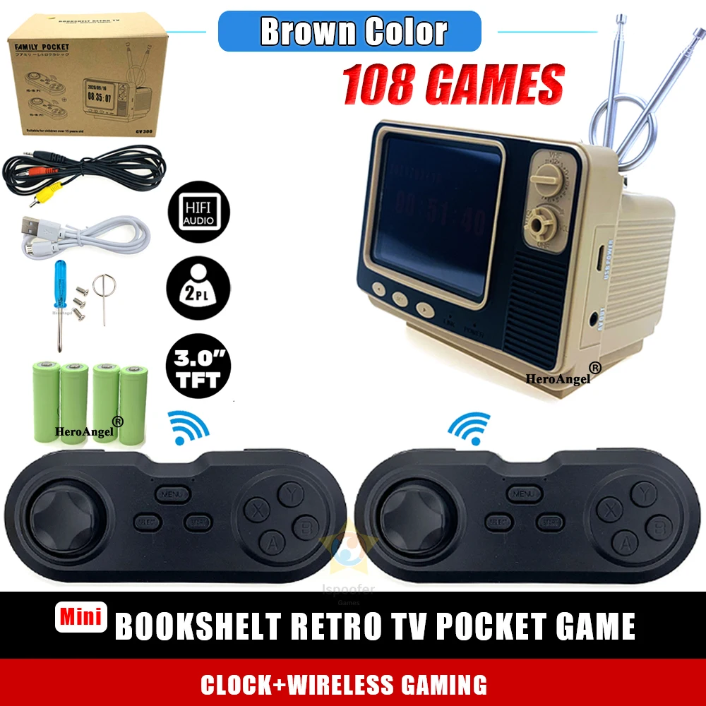 Ретро Мини ТВ консоль портативная игровая видеоигры для игр NES с 2 беспроводными