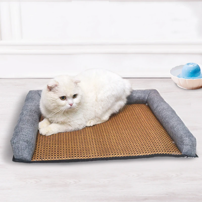 Коврик для собак ротанговый коврик домашних животных летний и кошек Плетеный