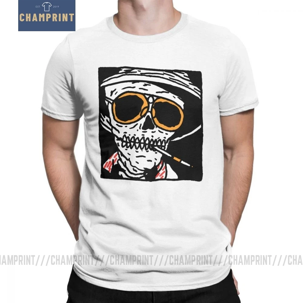 Футболка мужская хлопковая с коротким рукавом принтом черепа страха и потерь в