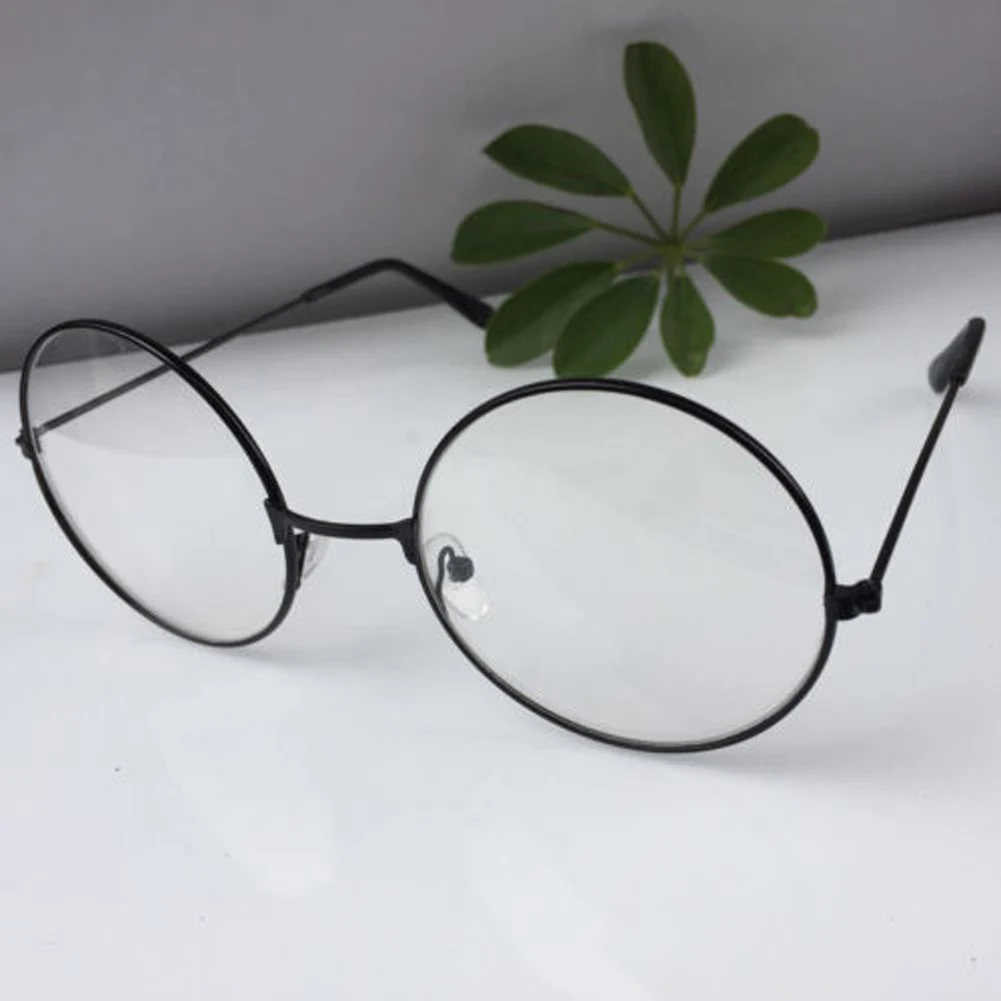

Korean Version Flat Mirror Unisex Lightweight Trendy Decorative Flat Glasses Round Retro Fashion Metal Mirror For Women Girls