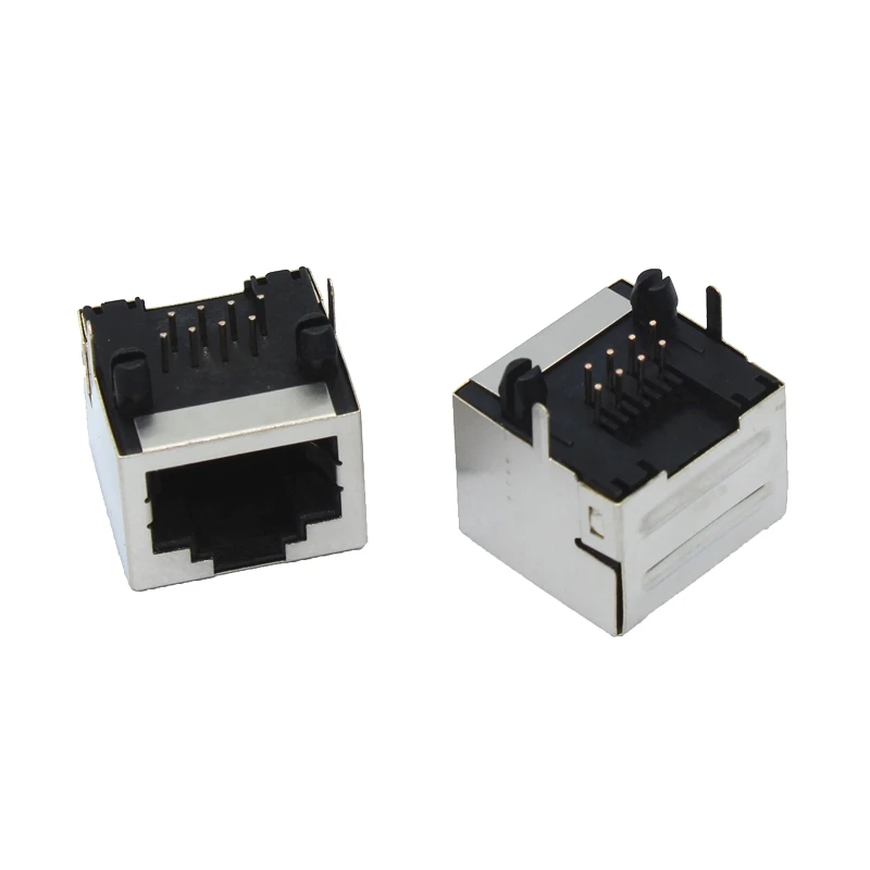 10 шт./лот в партии RJ45 Металл 8 Pin женский PCB правый угол гнездо платы разъем 8P8C