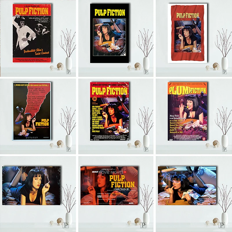 

Pulp Fiction Classic Movie Quentin Tarantino Vintage Art Painting Funny Canvas Painting Poster Pictures Cuadros for Home Decor