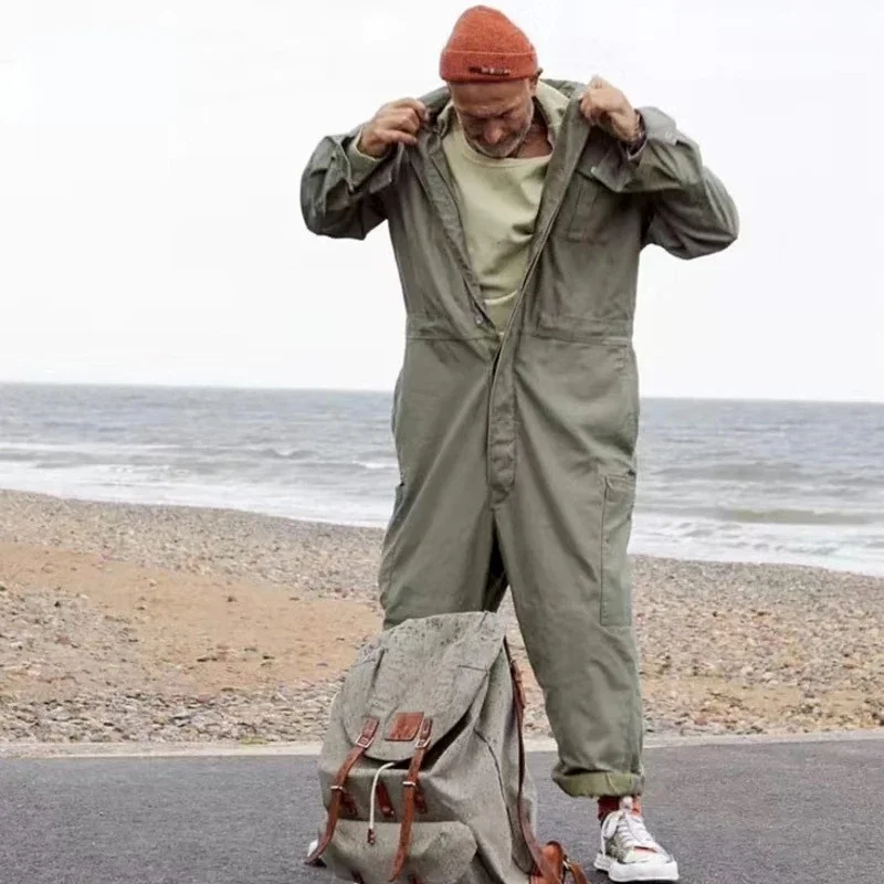 

Комбинезон мужской в стиле хип-хоп, рабочая одежда с несколькими карманами, однобортная свободная уличная одежда, бриджи в повседневном сти...